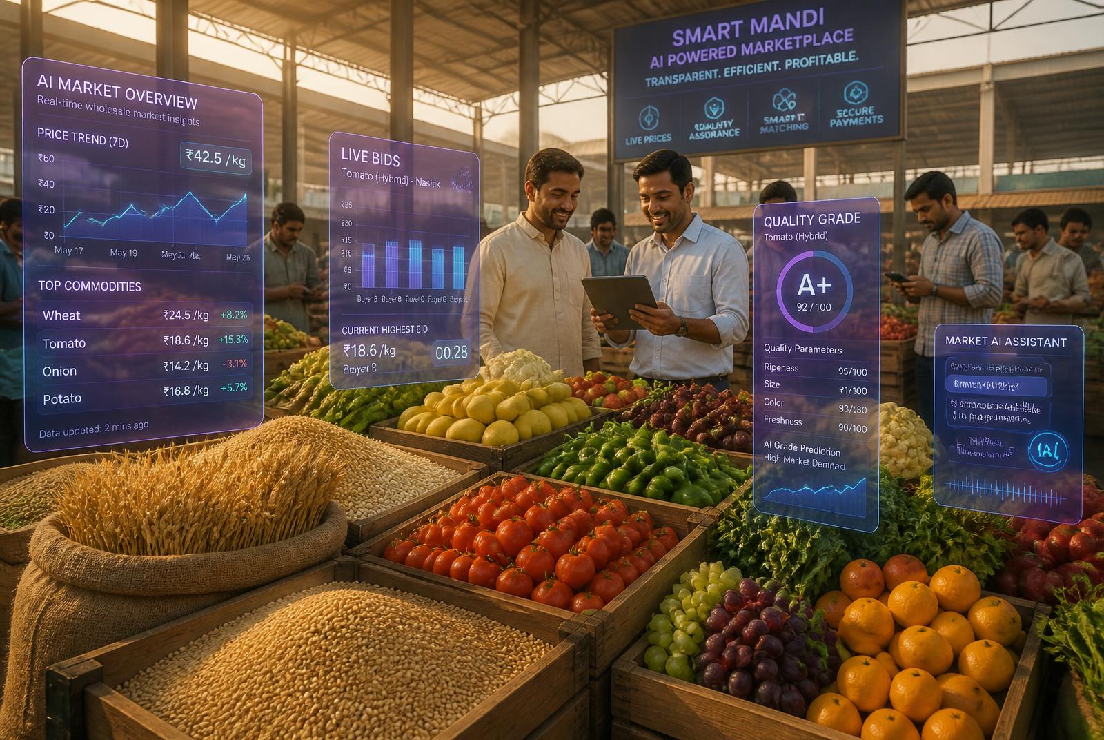 AI-powered mandi marketplaces that clear faster